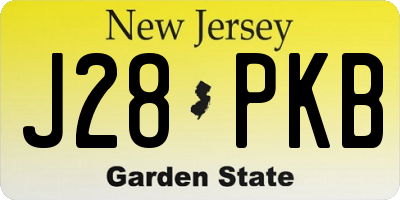NJ license plate J28PKB