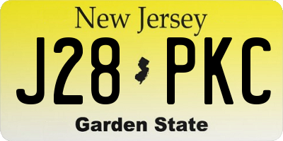 NJ license plate J28PKC