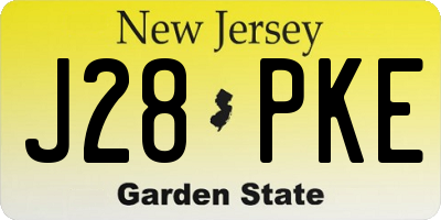 NJ license plate J28PKE