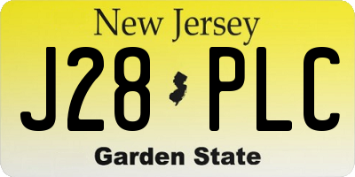 NJ license plate J28PLC