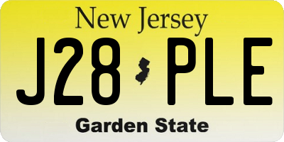 NJ license plate J28PLE