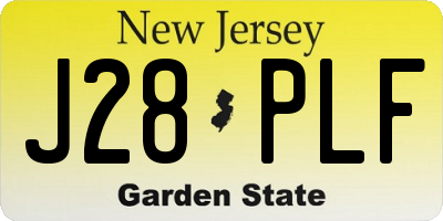 NJ license plate J28PLF
