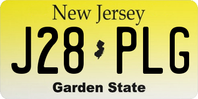 NJ license plate J28PLG