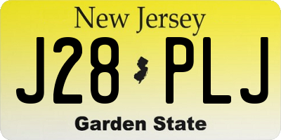 NJ license plate J28PLJ