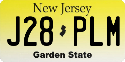 NJ license plate J28PLM