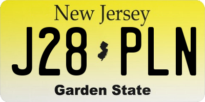 NJ license plate J28PLN