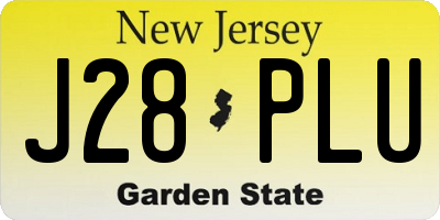 NJ license plate J28PLU