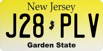NJ license plate J28PLV