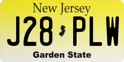 NJ license plate J28PLW