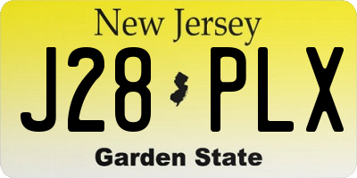 NJ license plate J28PLX