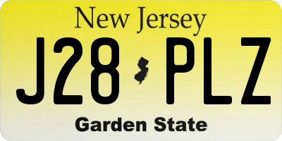 NJ license plate J28PLZ