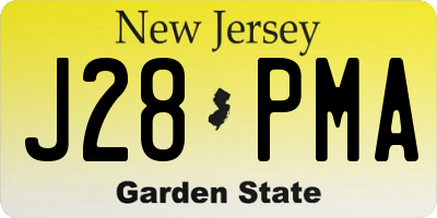 NJ license plate J28PMA