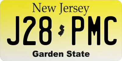 NJ license plate J28PMC