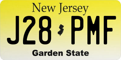NJ license plate J28PMF