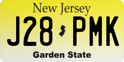 NJ license plate J28PMK