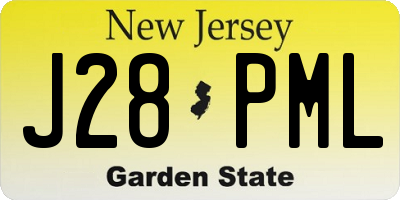 NJ license plate J28PML