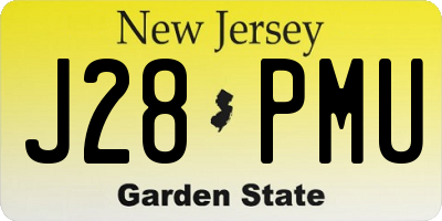 NJ license plate J28PMU
