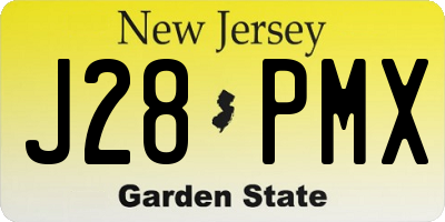 NJ license plate J28PMX