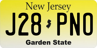 NJ license plate J28PNO