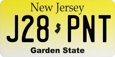 NJ license plate J28PNT
