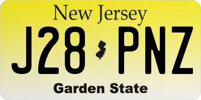 NJ license plate J28PNZ