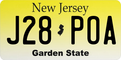 NJ license plate J28POA