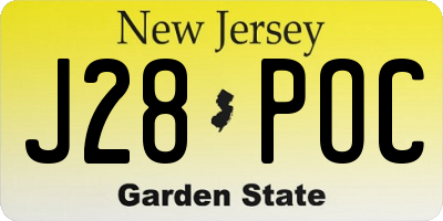 NJ license plate J28POC