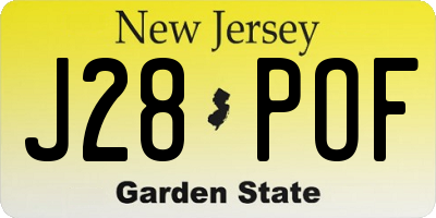 NJ license plate J28POF