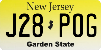 NJ license plate J28POG