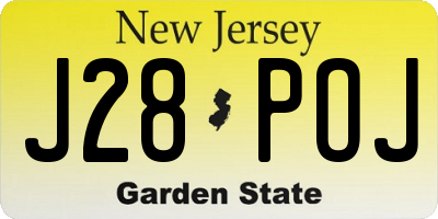 NJ license plate J28POJ