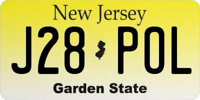 NJ license plate J28POL