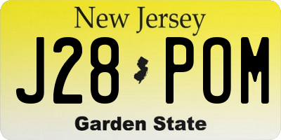 NJ license plate J28POM