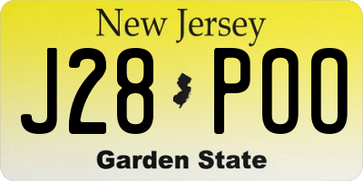NJ license plate J28POO