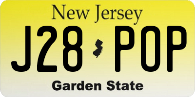 NJ license plate J28POP