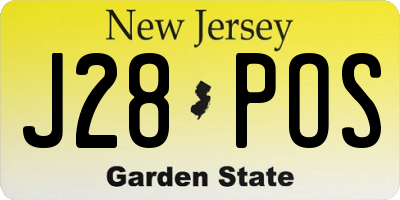 NJ license plate J28POS