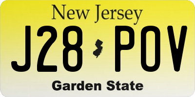NJ license plate J28POV