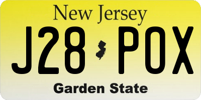 NJ license plate J28POX