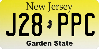 NJ license plate J28PPC