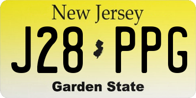 NJ license plate J28PPG