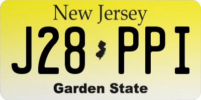 NJ license plate J28PPI