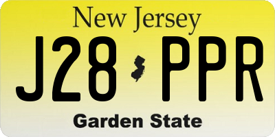 NJ license plate J28PPR
