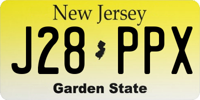 NJ license plate J28PPX