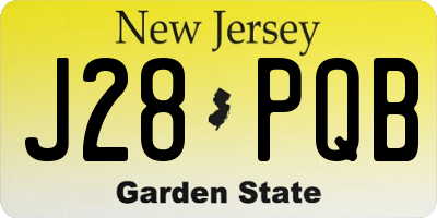 NJ license plate J28PQB