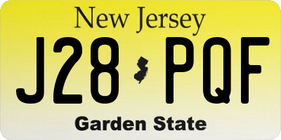 NJ license plate J28PQF