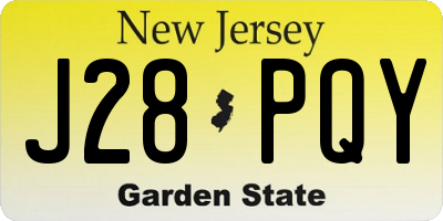 NJ license plate J28PQY