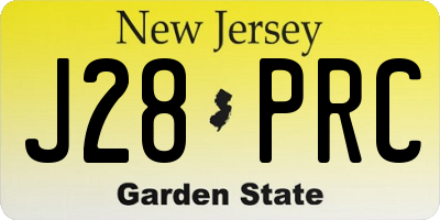 NJ license plate J28PRC
