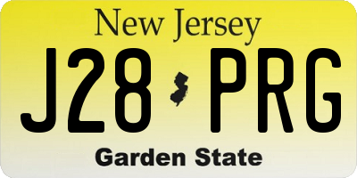 NJ license plate J28PRG