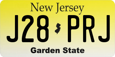 NJ license plate J28PRJ