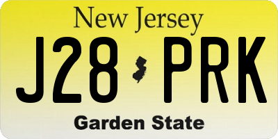 NJ license plate J28PRK