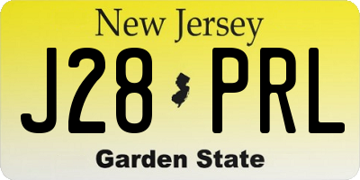 NJ license plate J28PRL